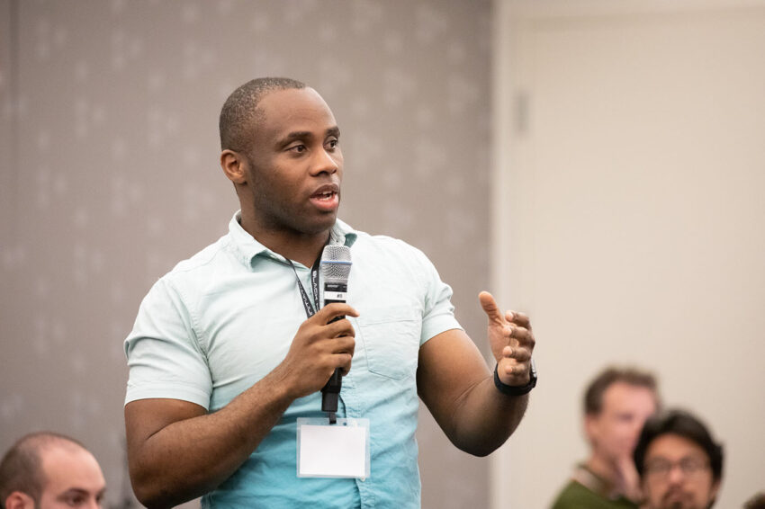 Richard Anantua speaks at Black Hole Initiative Conference