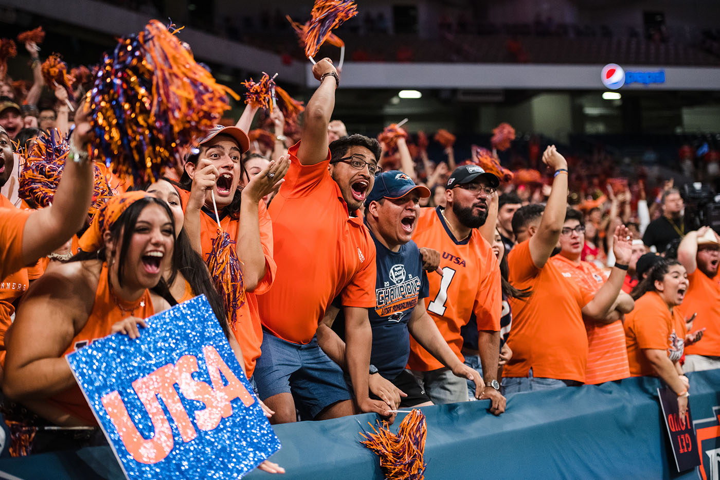 UTSA fans orange cheer excitedly