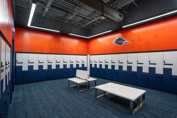 The UTSA Track and Field locker room