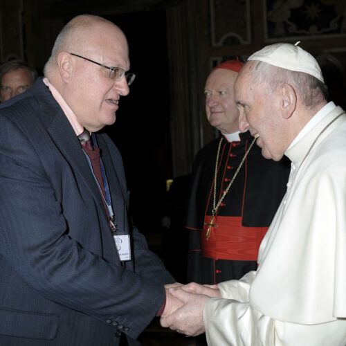 John Halloran with Pope Francis.