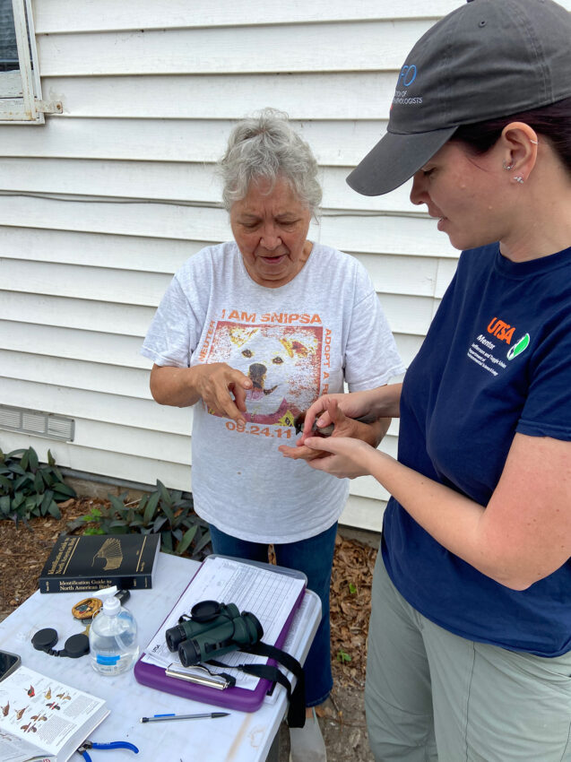 A professors shows a community member