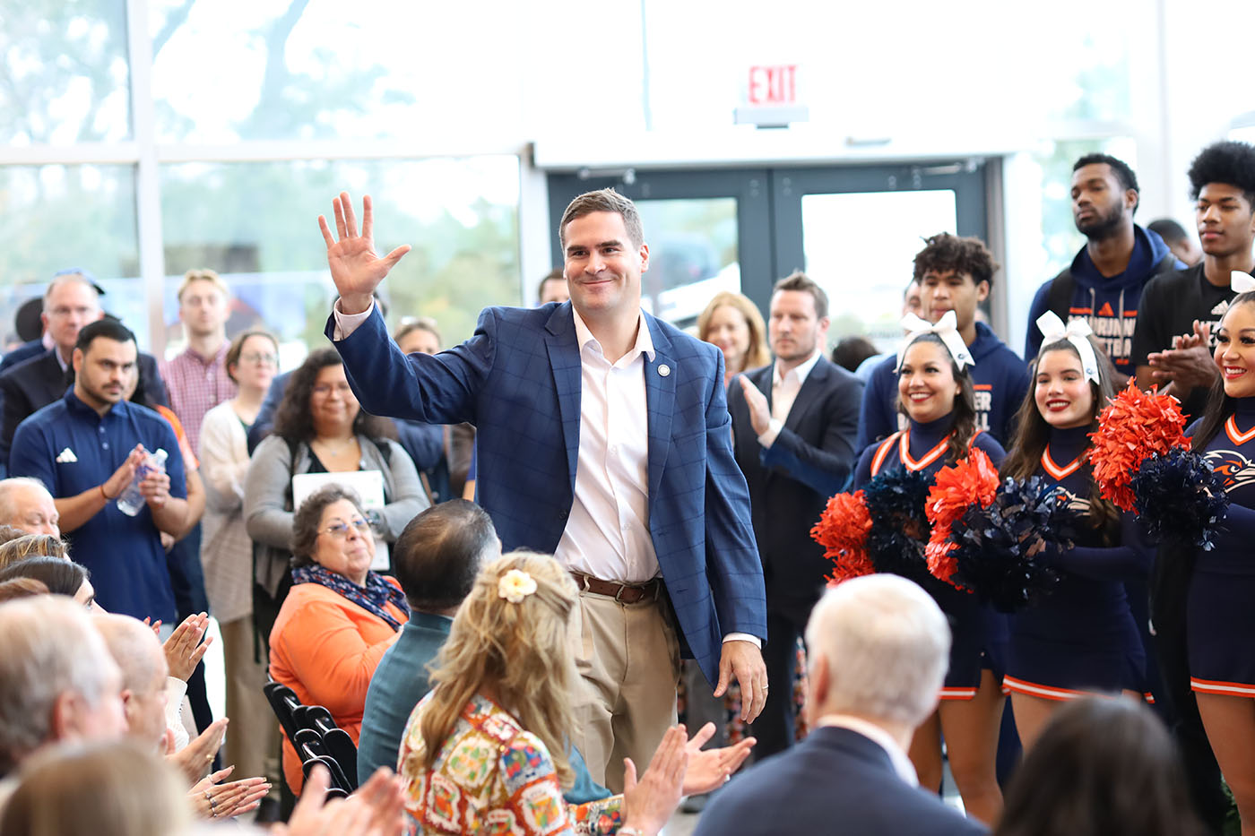 Grant Moody waves to the crowd in attendance