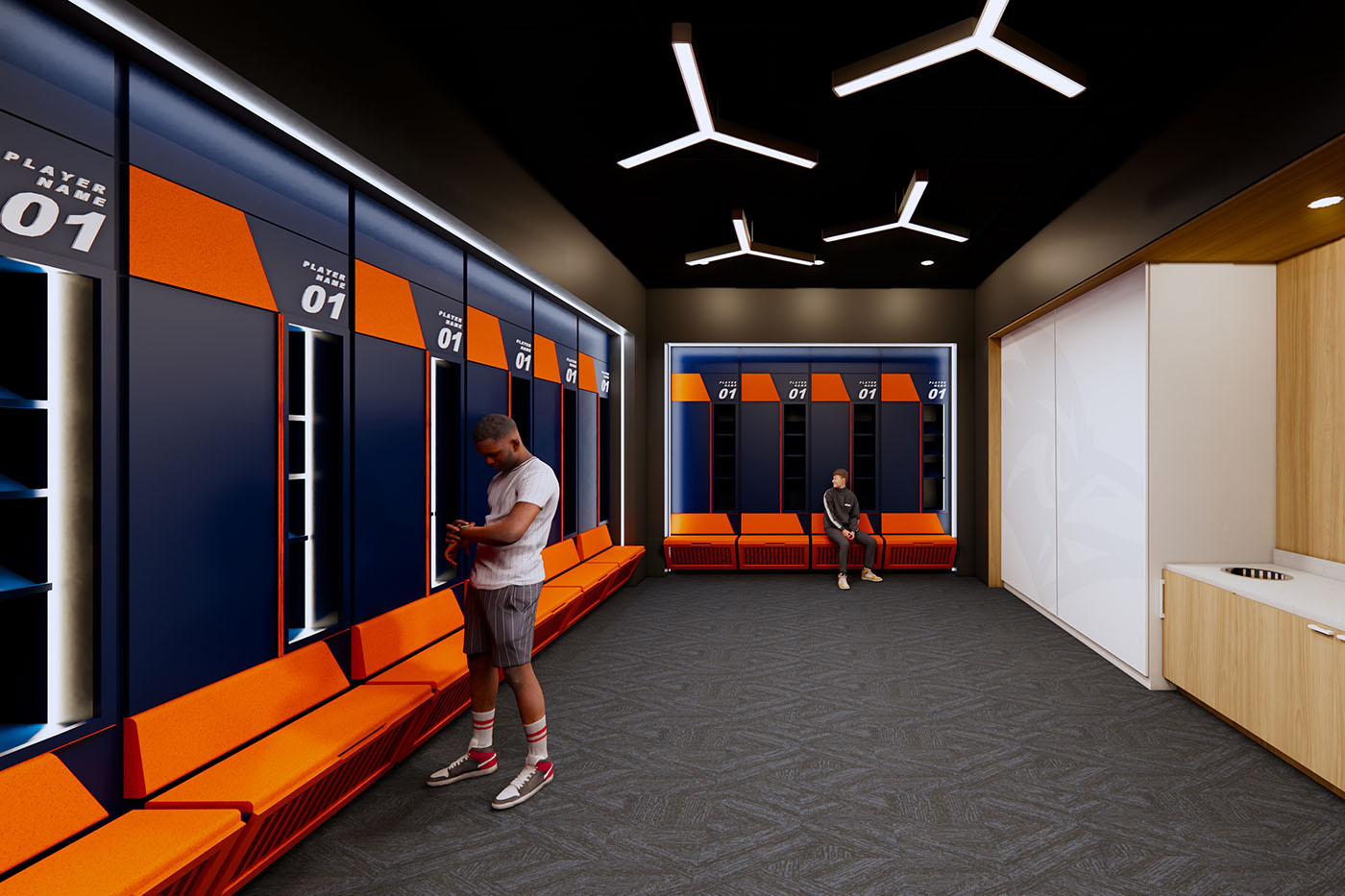 Rendering of a locker room