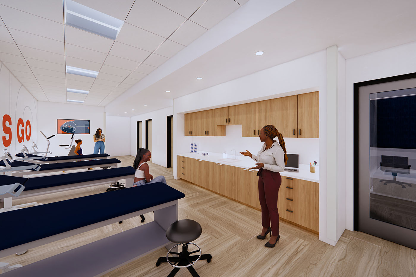 Rendering of the athletic medicine space