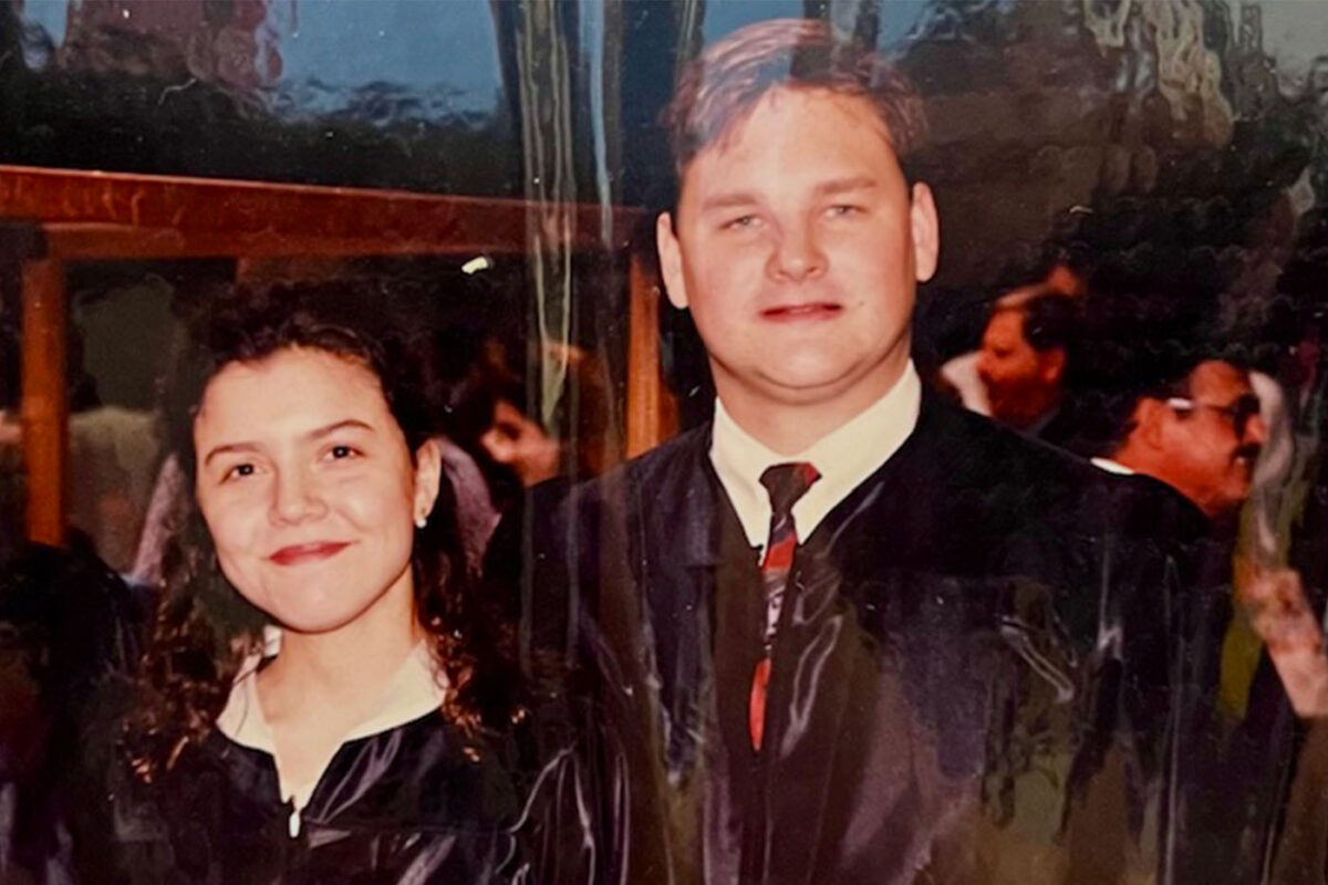 Marie and Robert Cohan in graduation robes