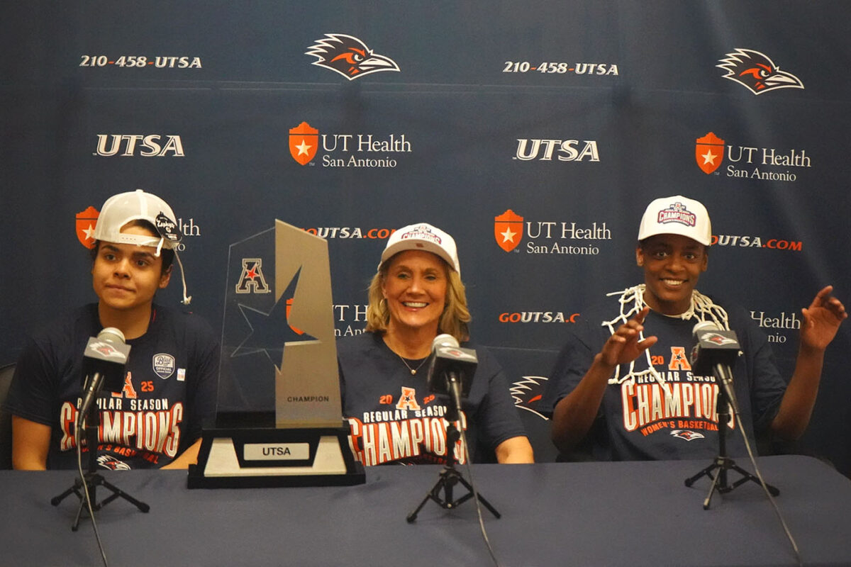 De Leon Negron, Aston and Jenkins are all smiles in the post-game press conference.