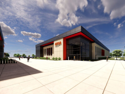 Rendering of the facility exterior