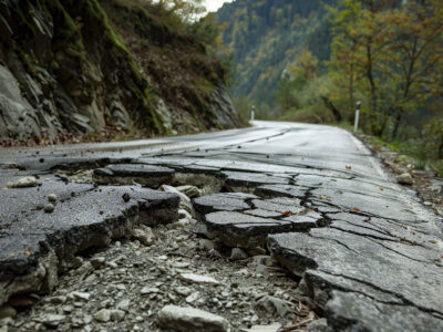 Destroyed road