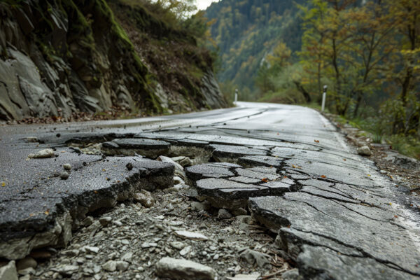 Destroyed road