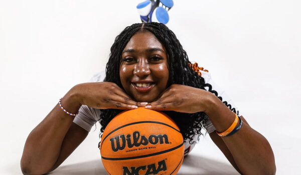 Idara Udo poses with basketball